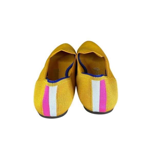 NEW Rothy’s The Almond Flat Yellow Knit Stripe Slip-On Shoes Size 8.5 - Picture 7 of 8